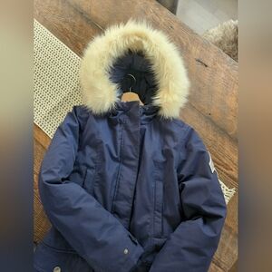 Beaver Canoe Roots Winter Jacket Navy Blue Size Small